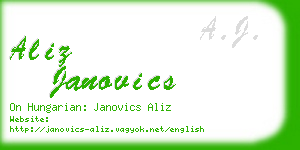aliz janovics business card